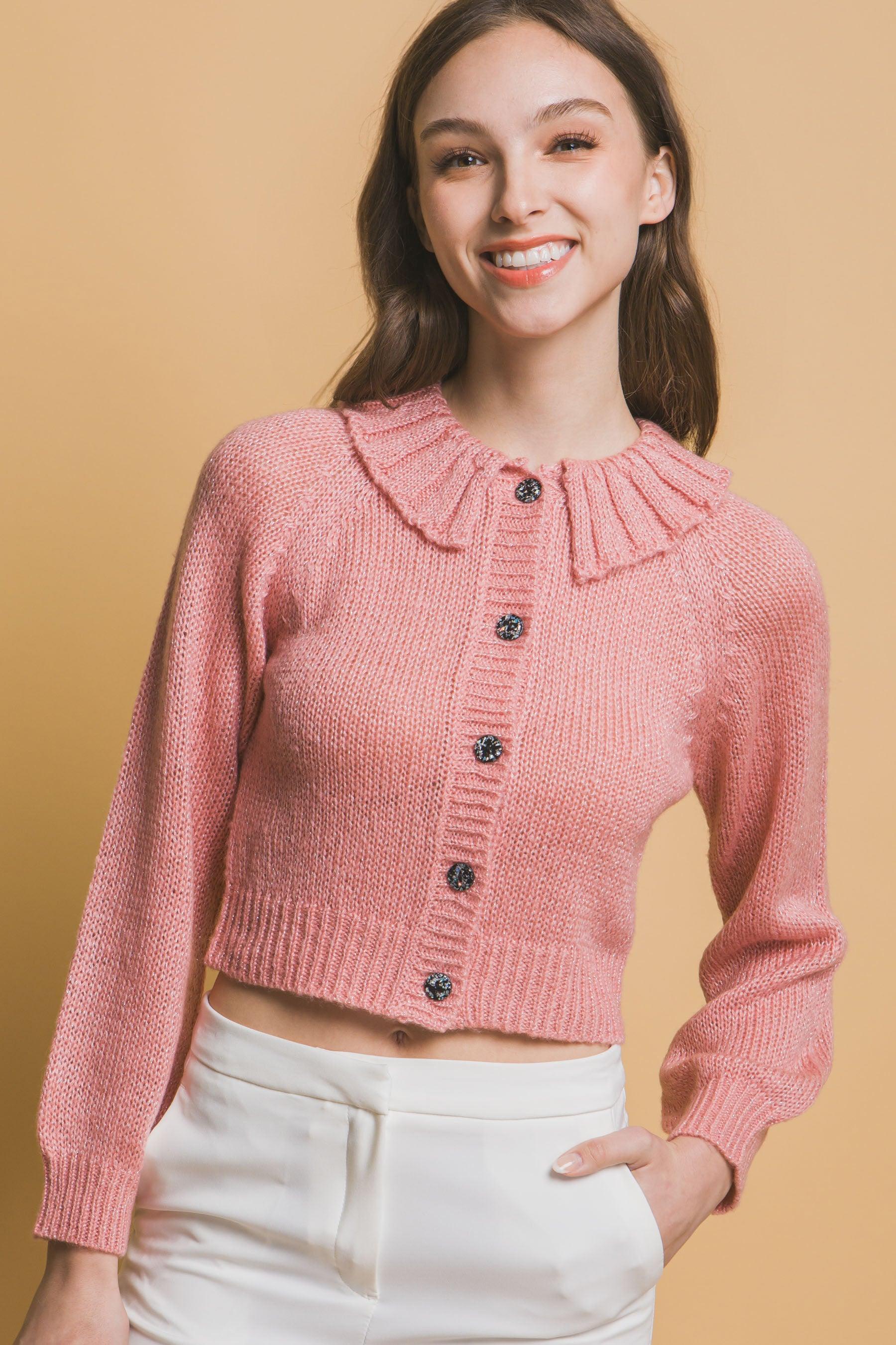 Short collard sweater | Mixtshop LLC