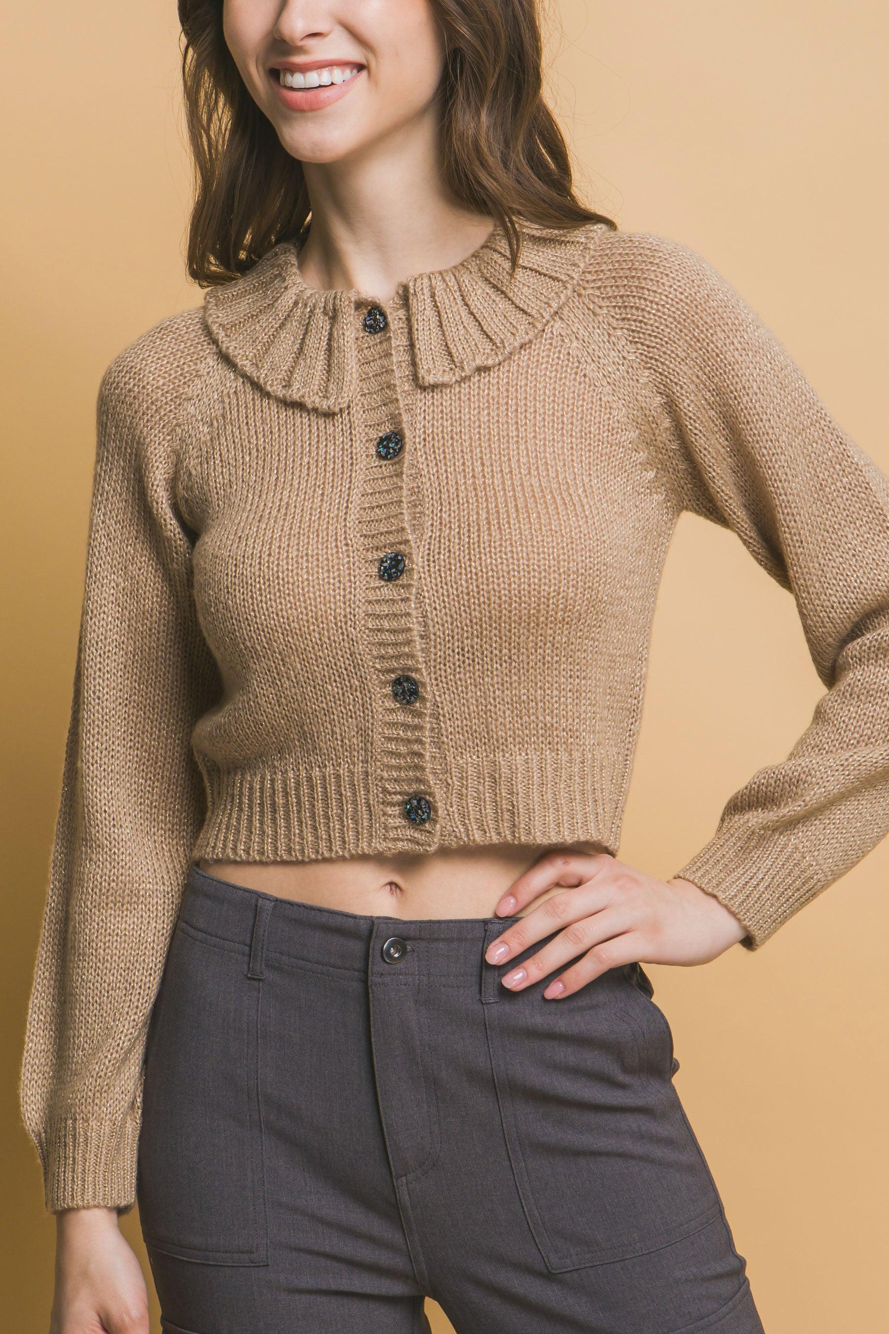 Short collard sweater | Mixtshop LLC