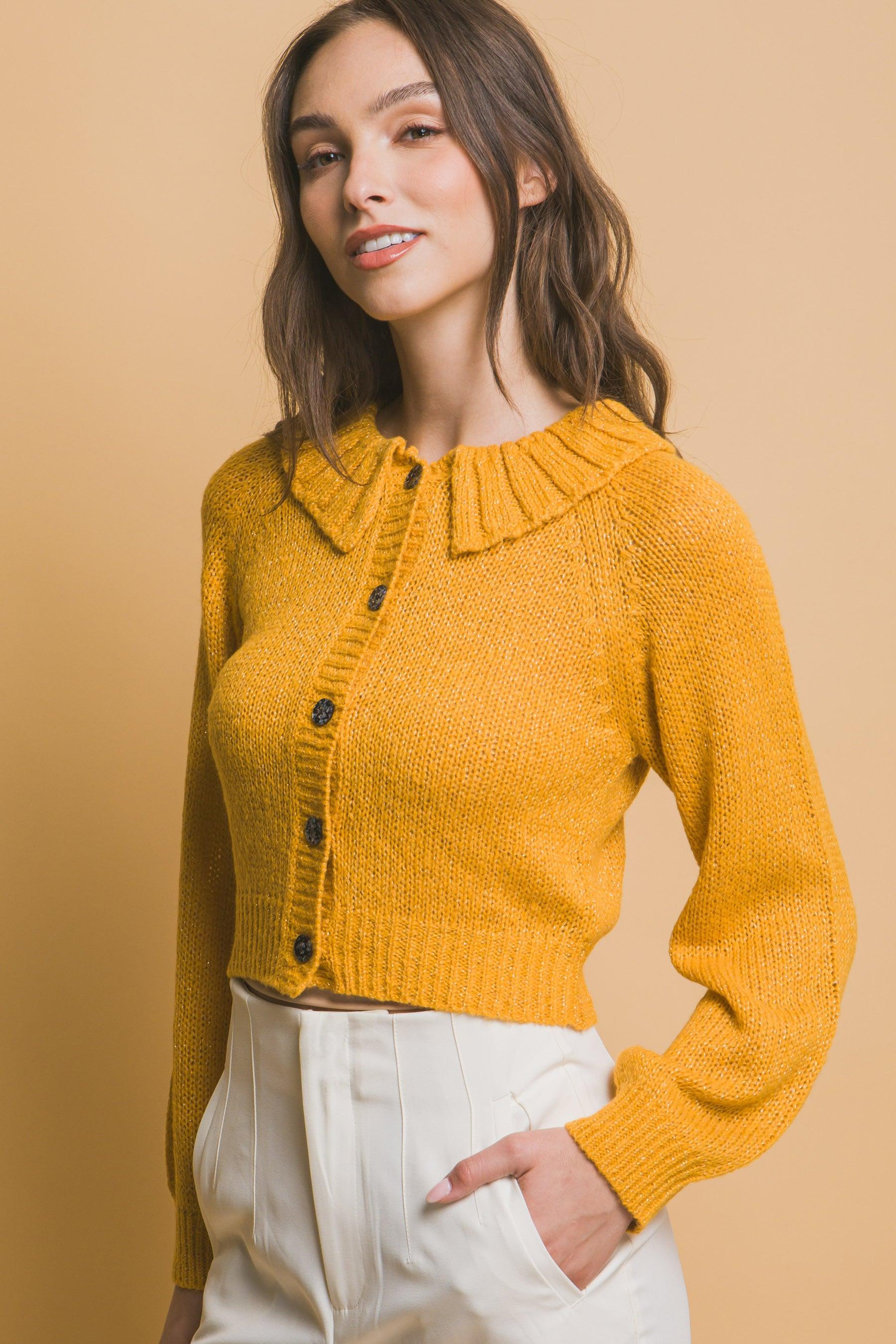 Short collard sweater | Mixtshop LLC