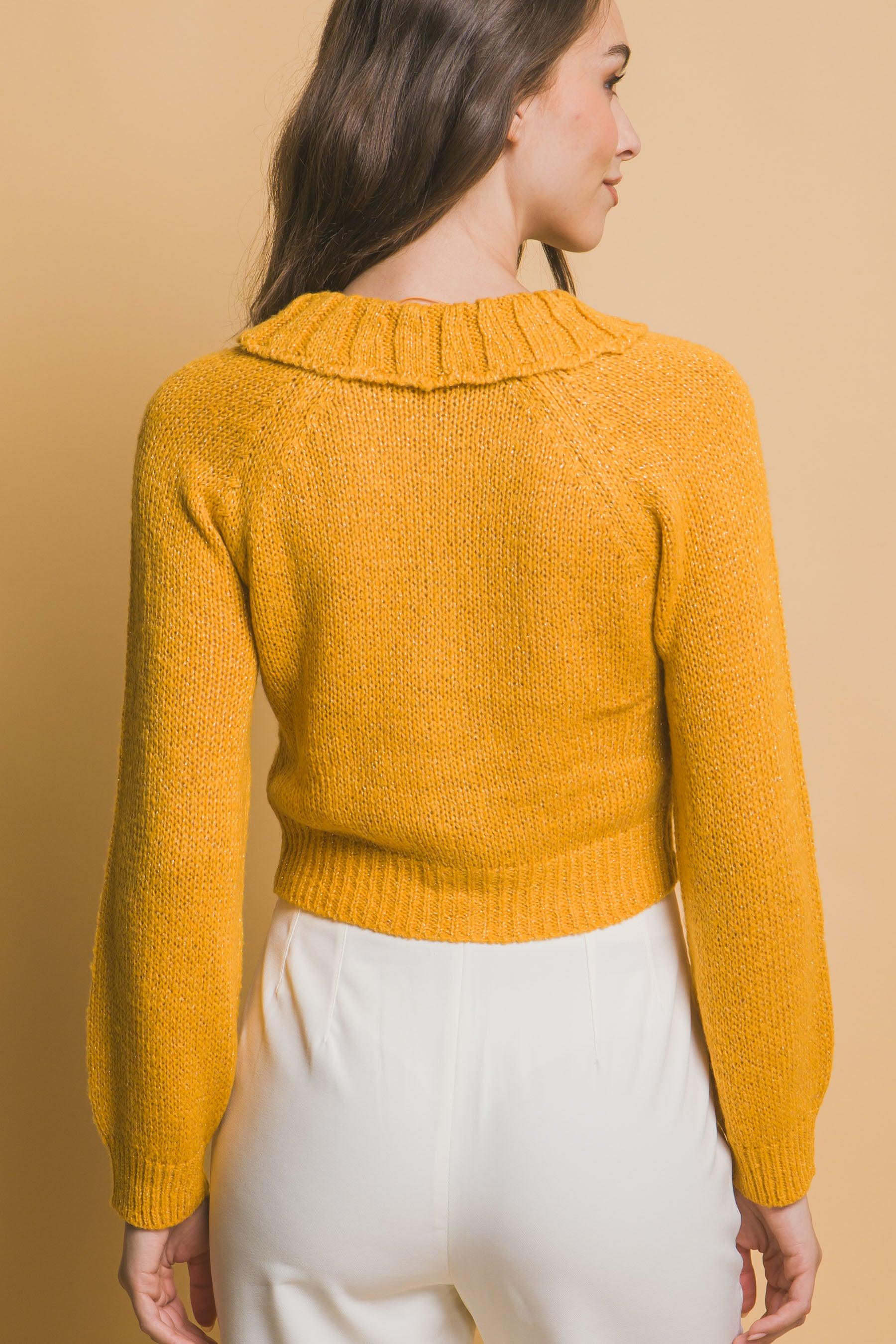 Short collard sweater | Mixtshop LLC