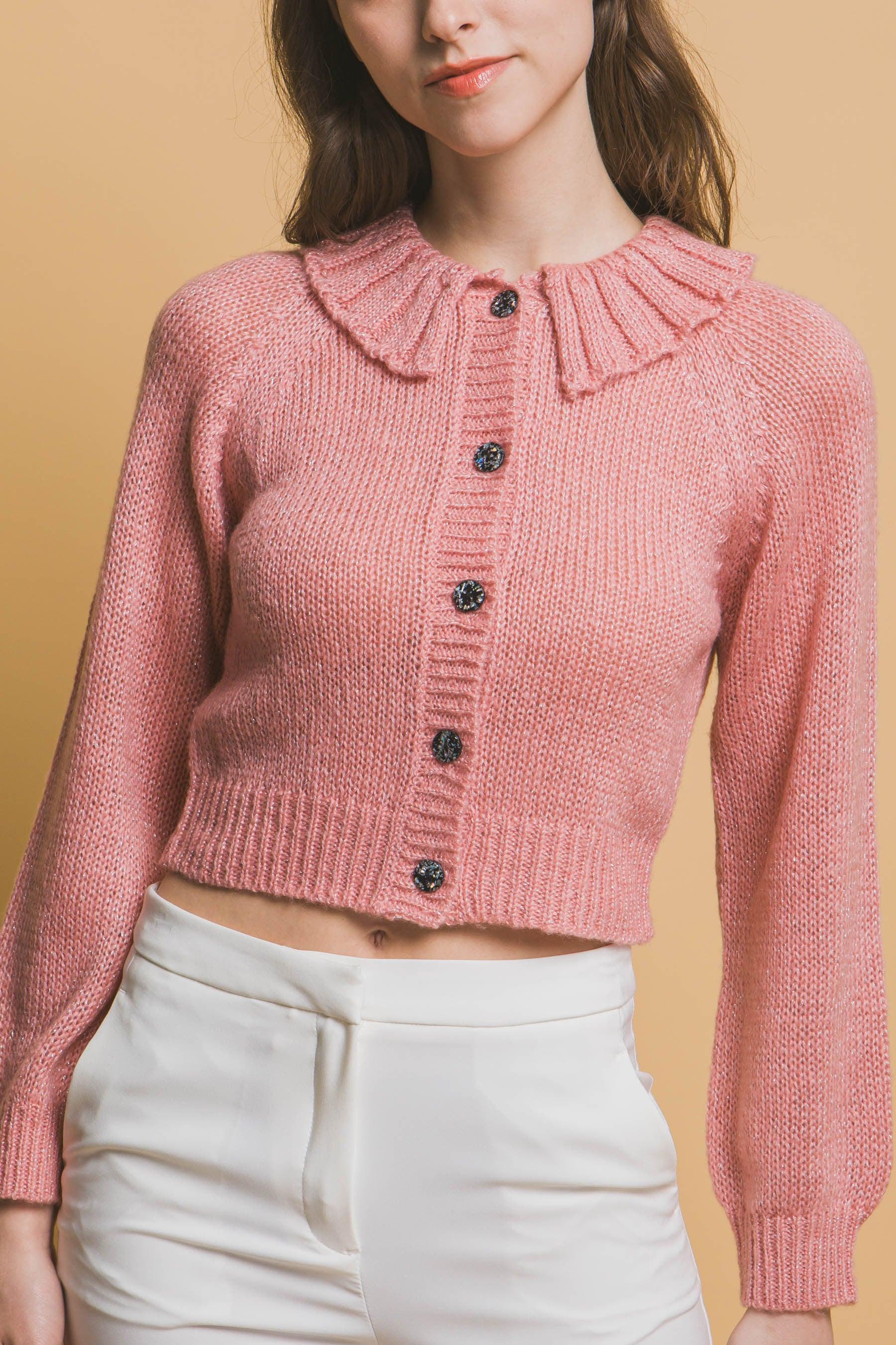 Short collard sweater | Mixtshop LLC