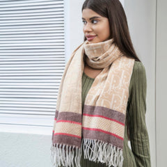 Double stripe blanket scarf with tassel | Mixtshop LLC
