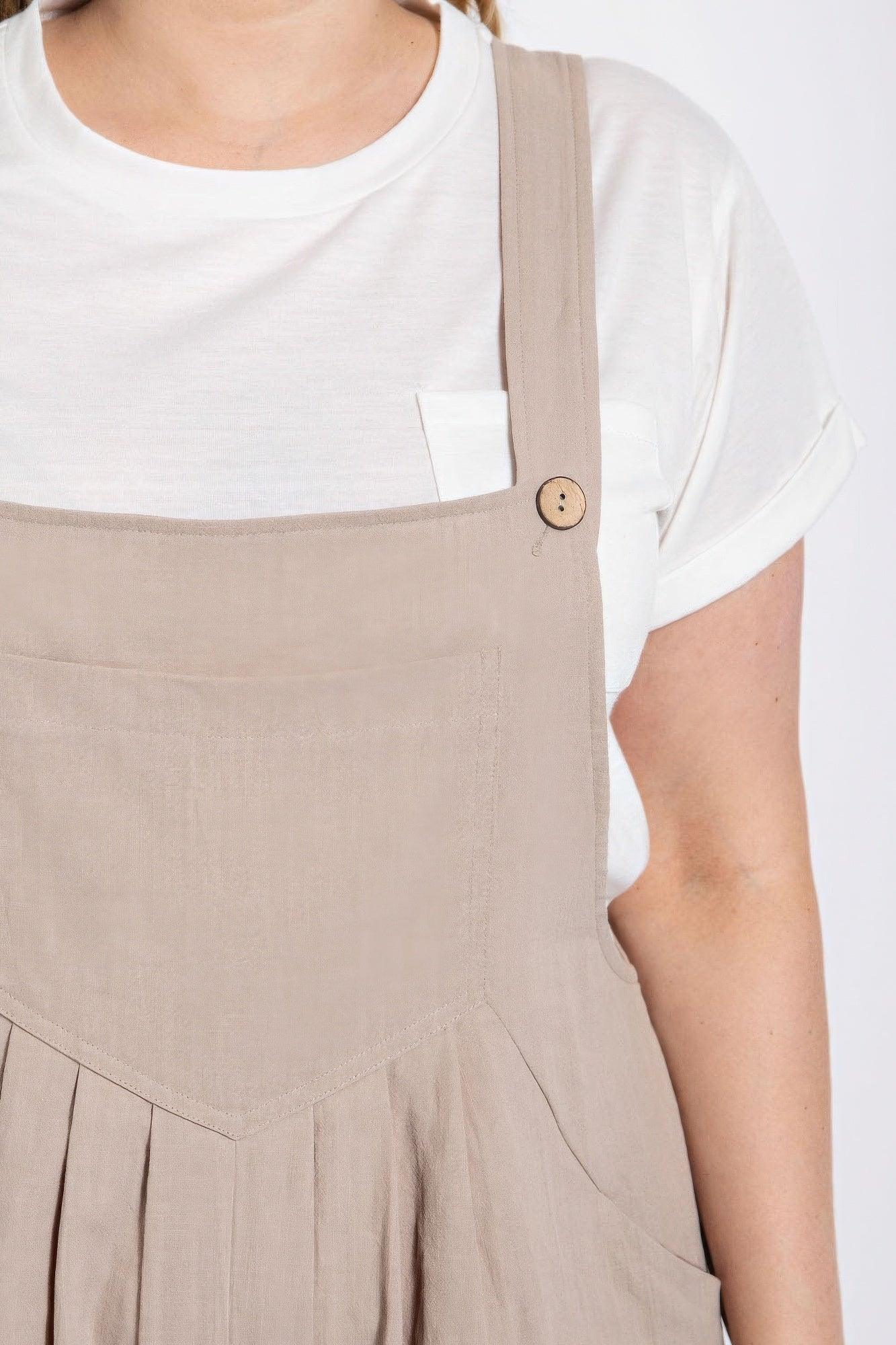 Pintuck detail overall with side pockets | Mixtshop LLC