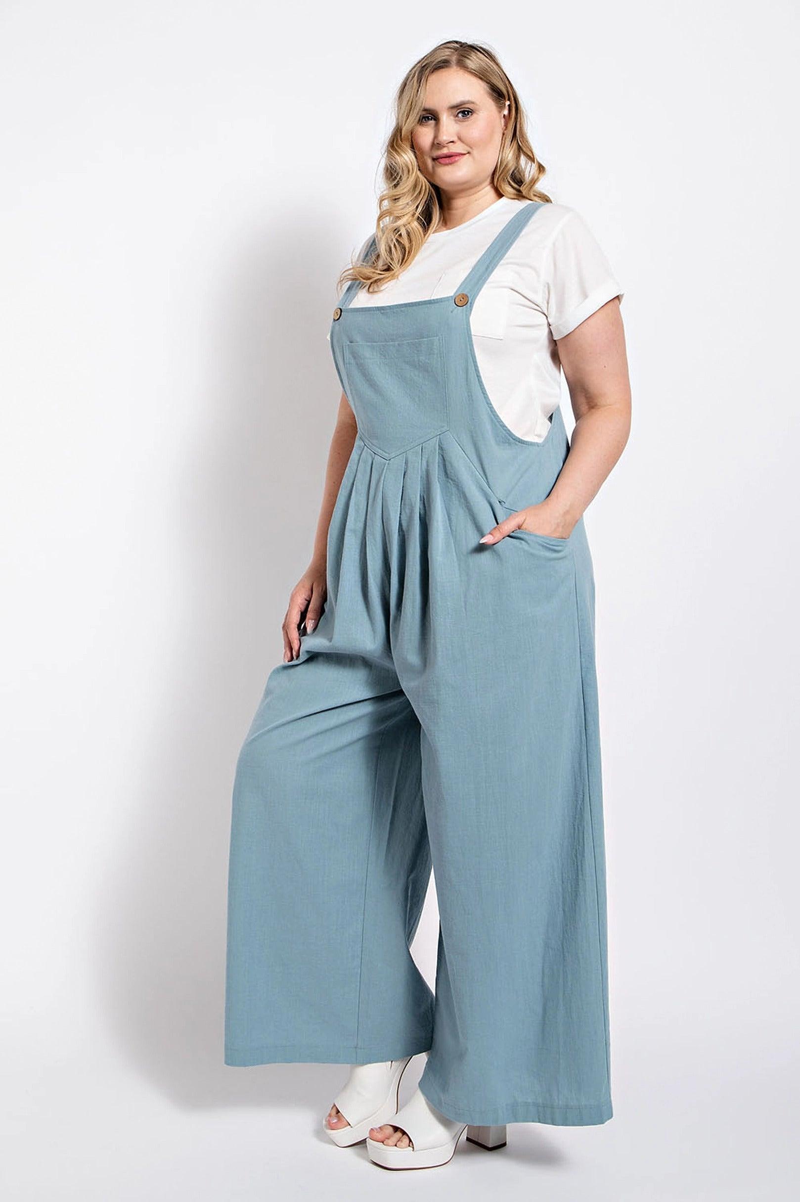 Pintuck detail overall with side pockets | Mixtshop LLC