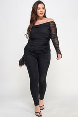 Ots Ruched Mesh Top | Mixtshop LLC