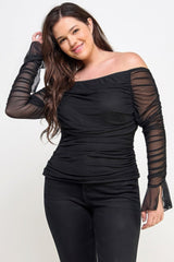 Ots Ruched Mesh Top | Mixtshop LLC