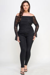 Ots Ruched Mesh Top | Mixtshop LLC
