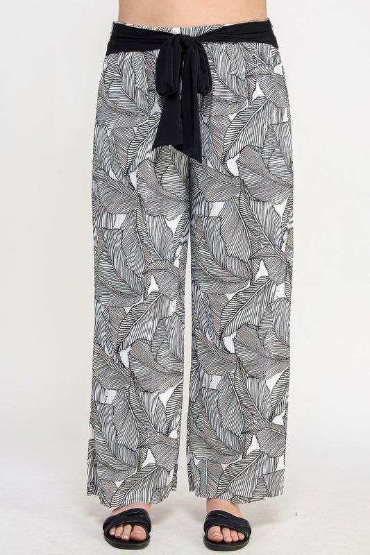 Plisse Palm Print Pants | Mixtshop LLC