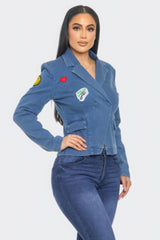 Patch It Up Denim Blazer Jacket | Mixtshop LLC