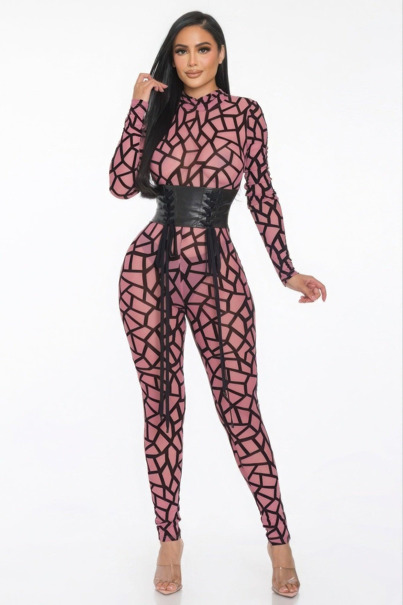 Geometric Printed Jersey Jumpsuit | Mixtshop LLC