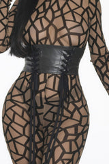 Geometric Printed Jersey Jumpsuit | Mixtshop LLC