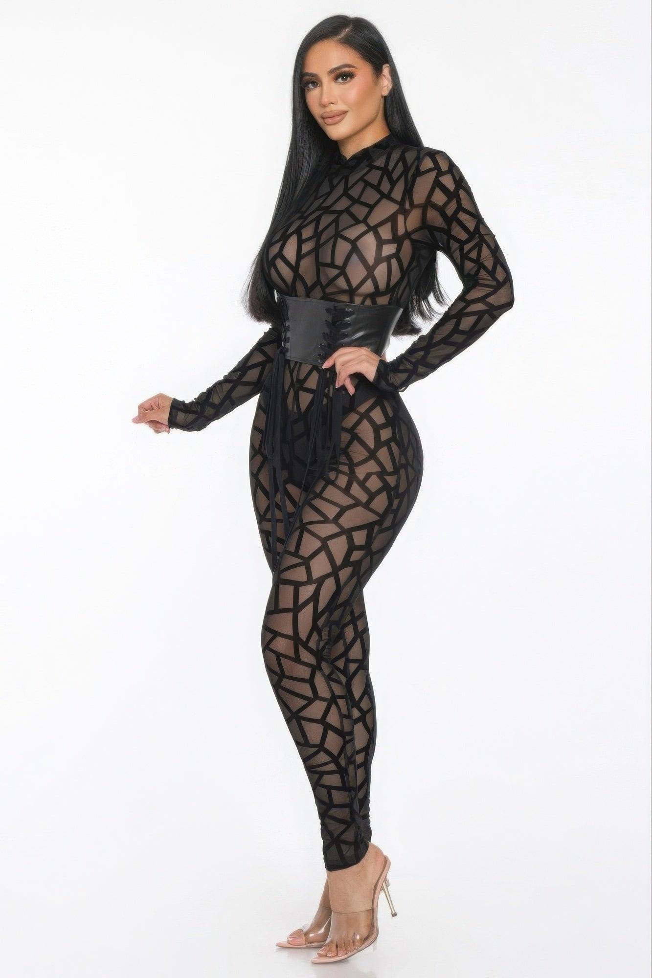 Geometric Printed Jersey Jumpsuit | Mixtshop LLC