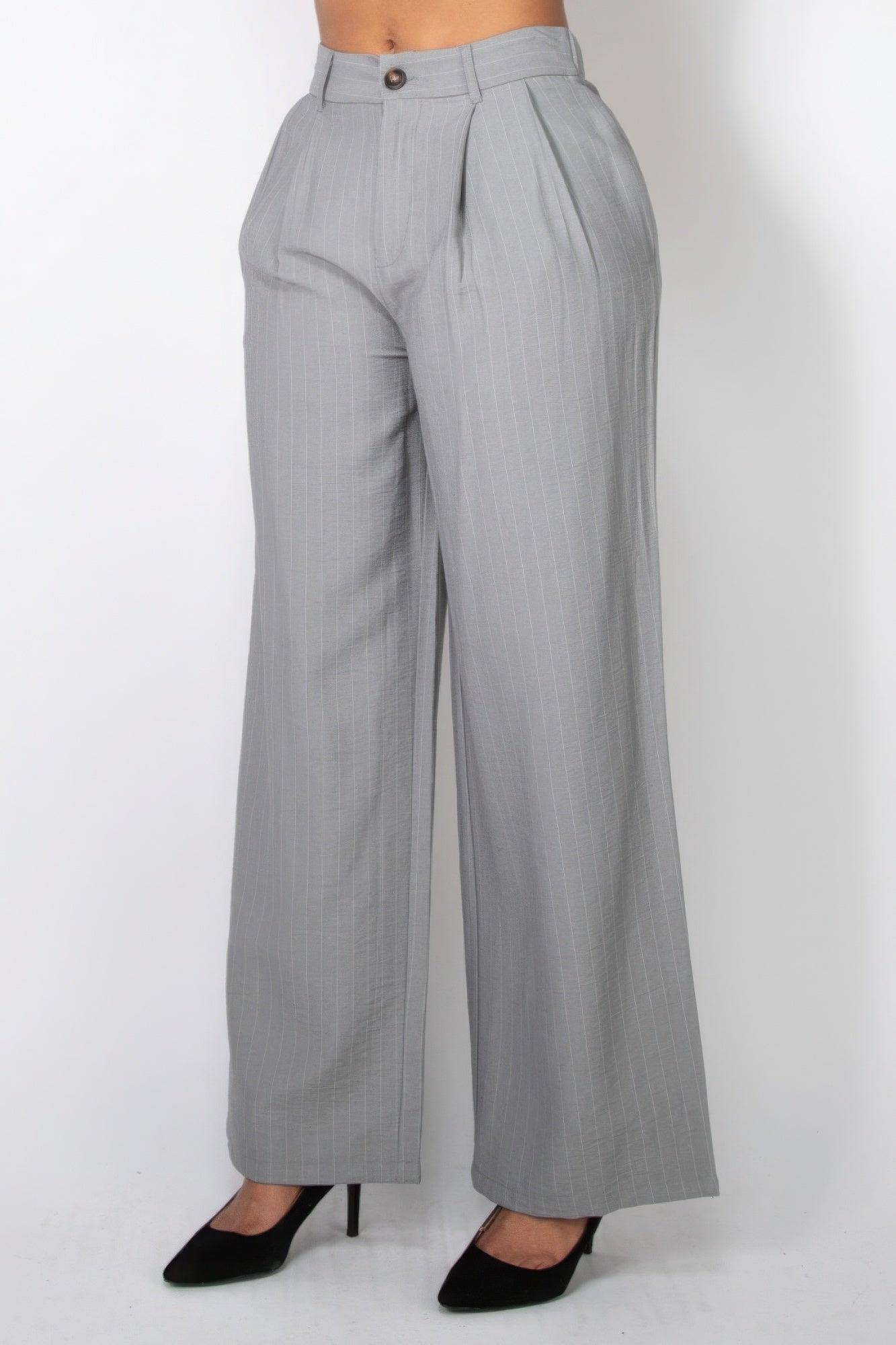 High-rise Stripe Wide Leg Pants | Mixtshop LLC