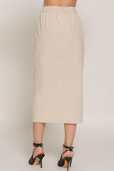 Front Open Slit Corduroy Midi Skirt | Mixtshop LLC