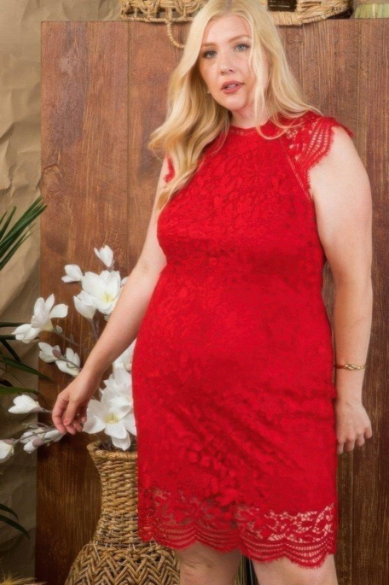 Lace Crochet Mini Raglan Dress With Zipper Back | Mixtshop LLC