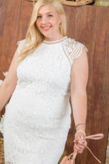 Lace Crochet Mini Raglan Dress With Zipper Back | Mixtshop LLC