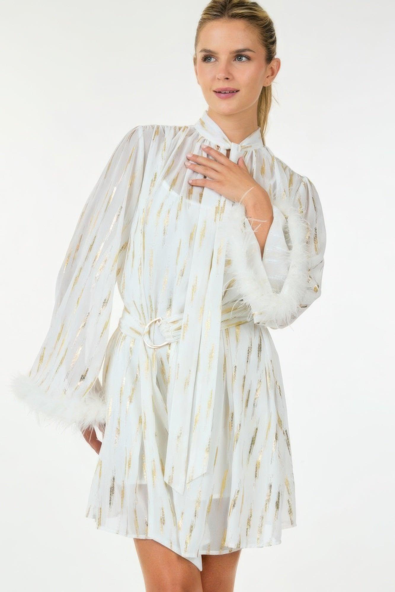 Metallic Print Short Dress | Mixtshop LLC