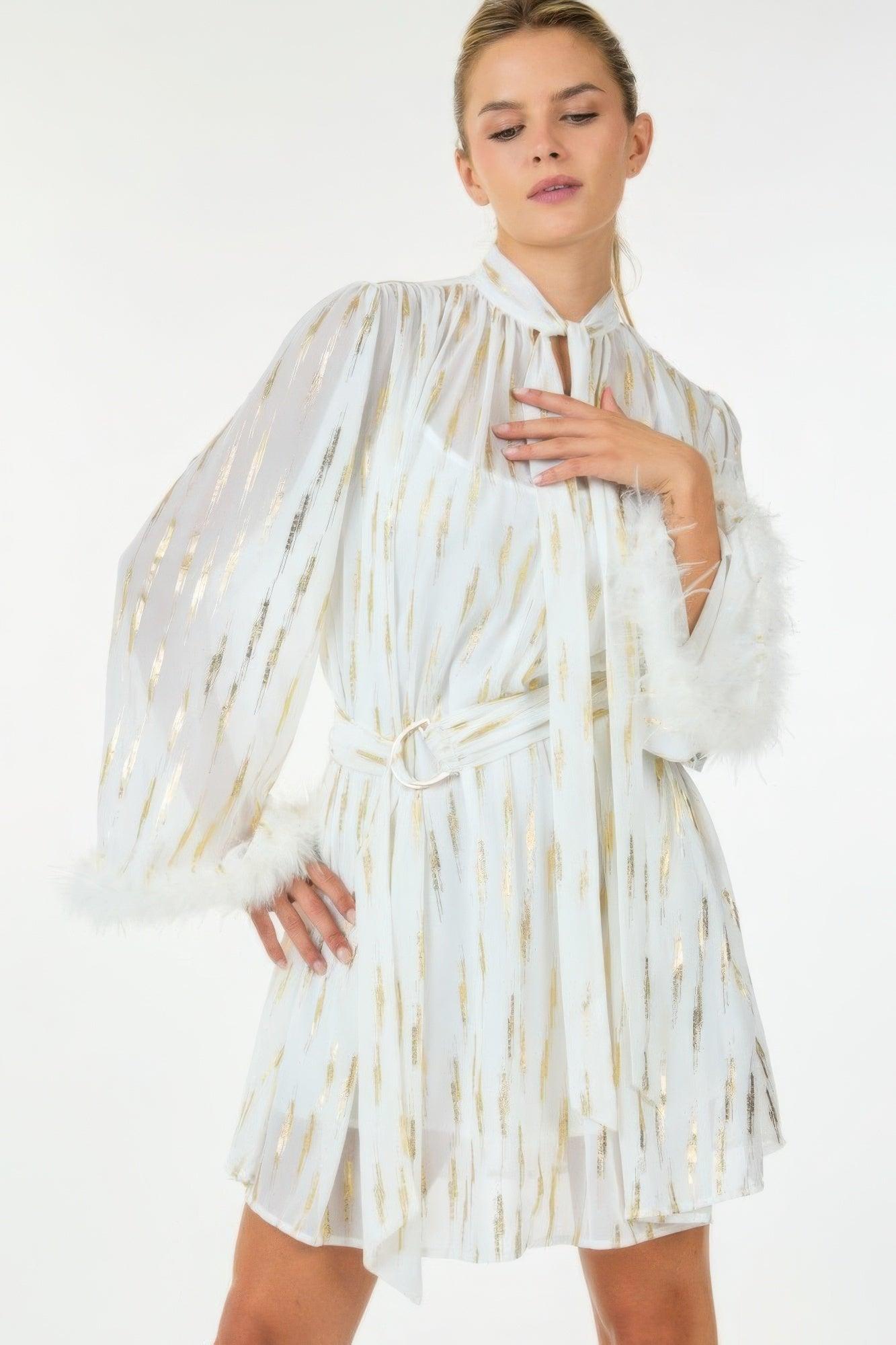 Metallic Print Short Dress | Mixtshop LLC