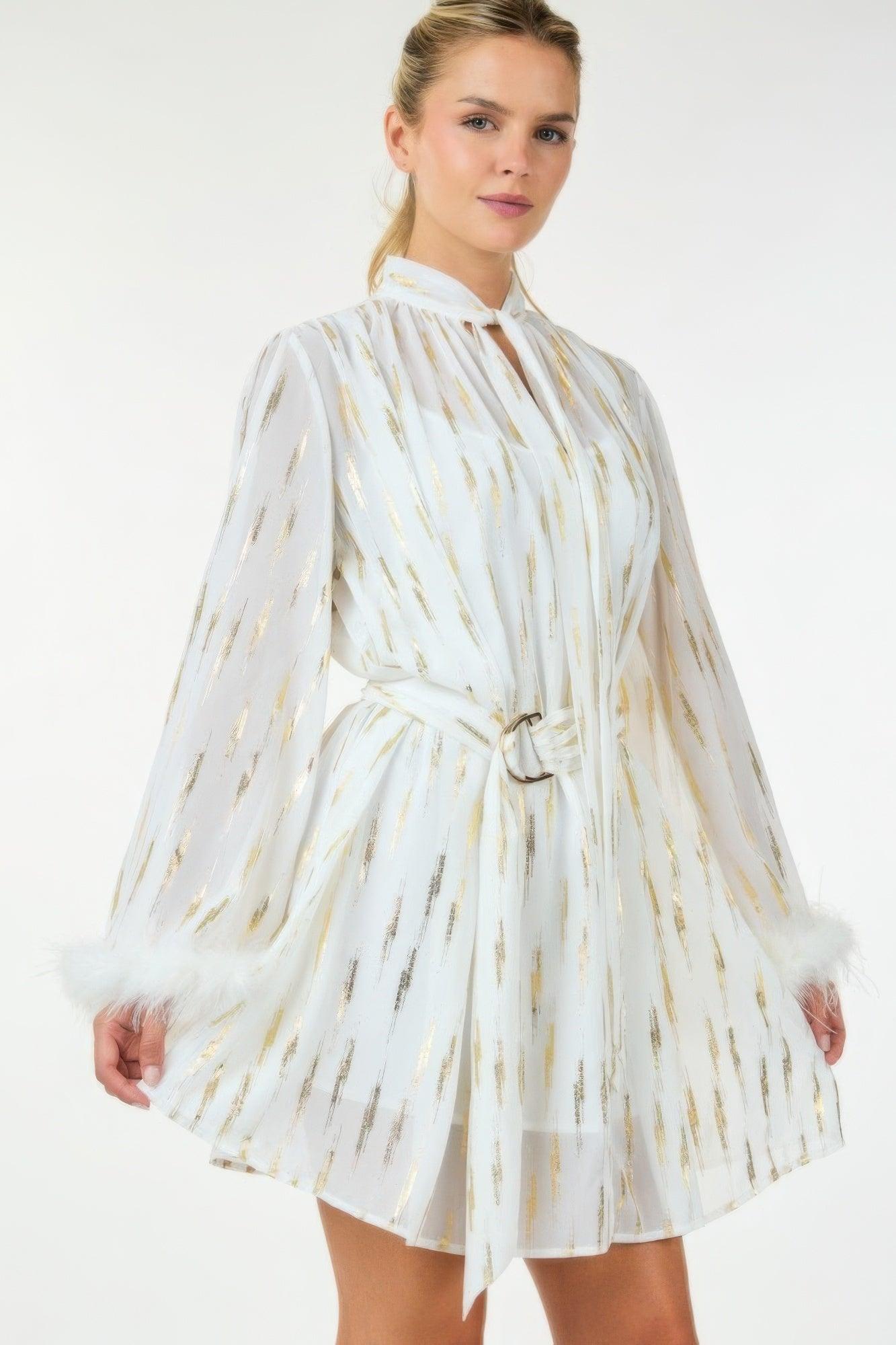 Metallic Print Short Dress | Mixtshop LLC