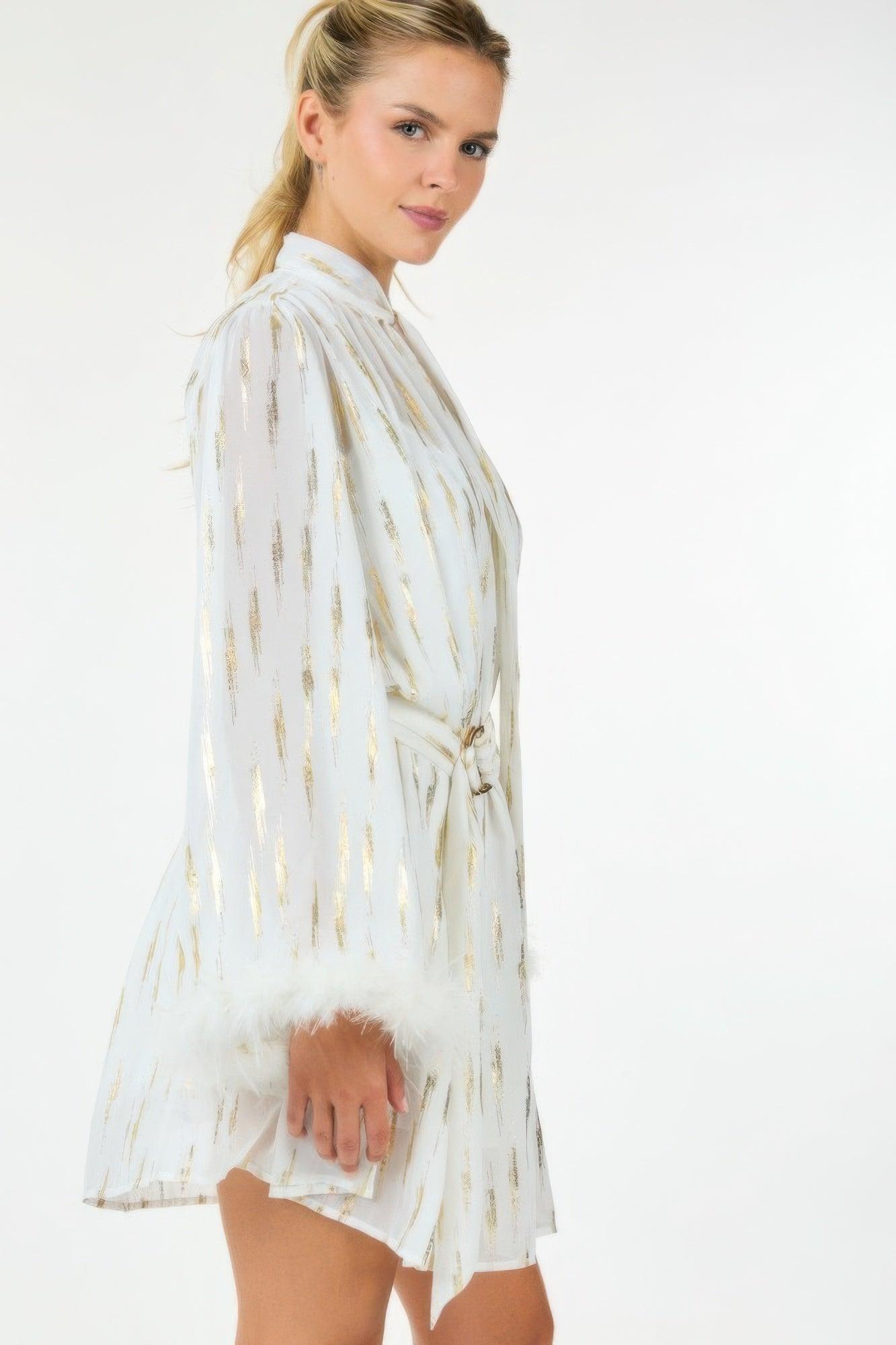 Metallic Print Short Dress | Mixtshop LLC