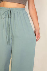Drawstring Waist Wide Leg Minimalist Pants | Mixtshop LLC