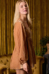 Velvet Long Sleeve Square Neck Flowy Romper | Mixtshop LLC