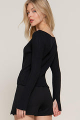 Long Sleeve Boat Neck Sweater | Mixtshop LLC