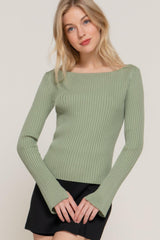 Long Sleeve Boat Neck Sweater | Mixtshop LLC