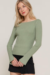 Long Sleeve Boat Neck Sweater | Mixtshop LLC