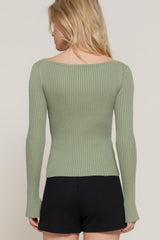 Long Sleeve Boat Neck Sweater | Mixtshop LLC
