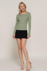 Long Sleeve Boat Neck Sweater | Mixtshop LLC