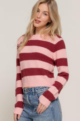 Long Slv Crew Neck Stripe Sweater | Mixtshop LLC