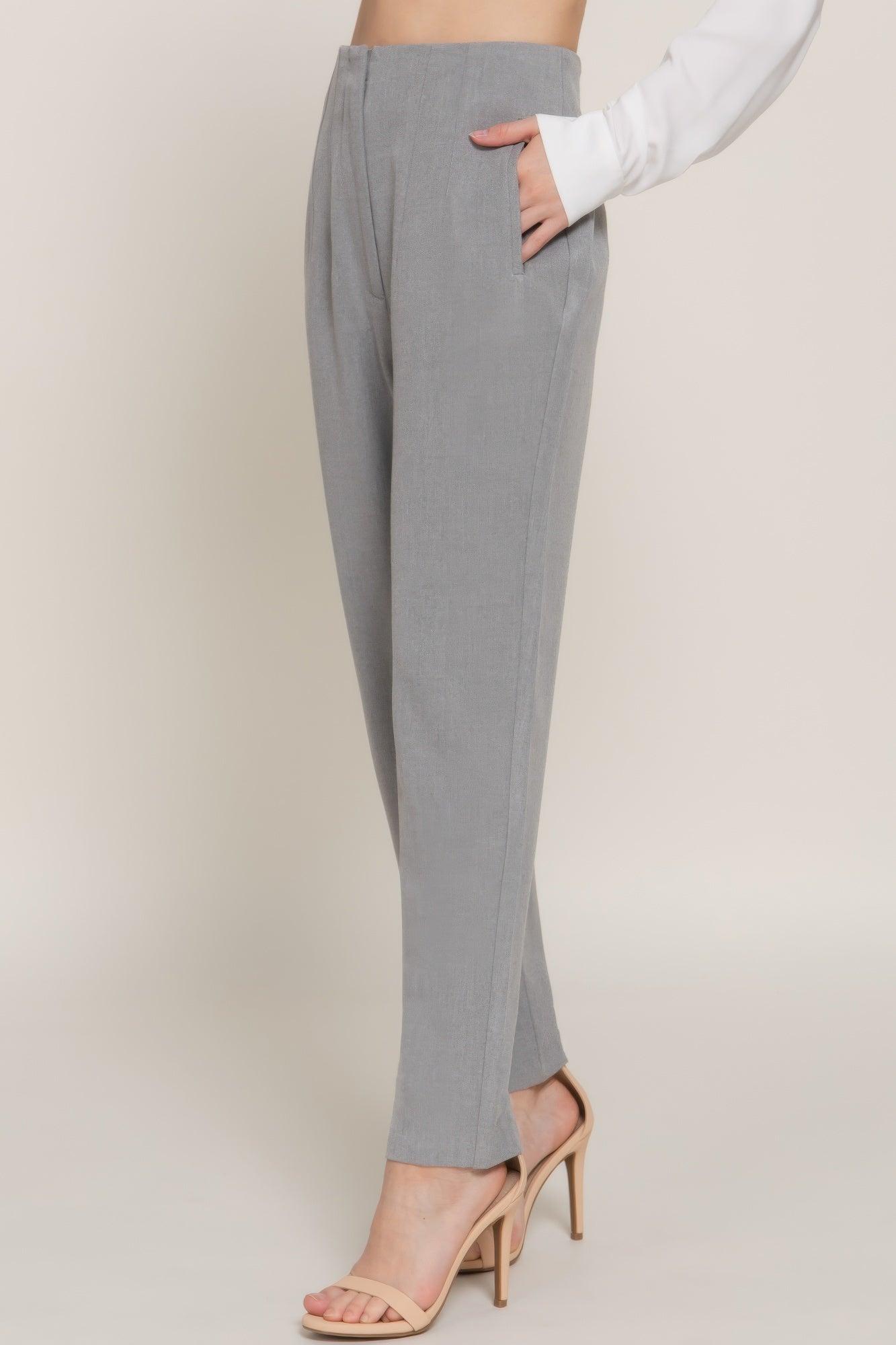 High Waist Pintuck Detail Long Pants | Mixtshop LLC
