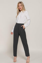 High Waist Pintuck Detail Long Pants | Mixtshop LLC