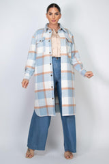 Plaid Buttoned Shacket Coat | Mixtshop LLC