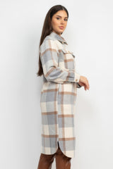Plaid Buttoned Shacket Coat | Mixtshop LLC