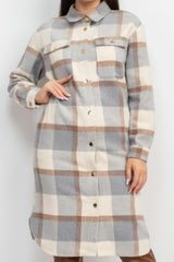 Plaid Buttoned Shacket Coat | Mixtshop LLC