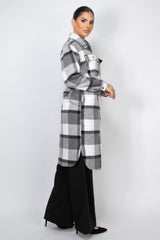 Plaid Buttoned Shacket Coat | Mixtshop LLC