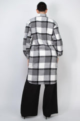 Plaid Buttoned Shacket Coat | Mixtshop LLC