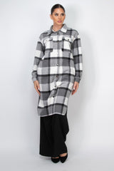 Plaid Buttoned Shacket Coat | Mixtshop LLC