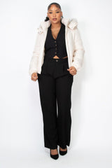 Insulated Zip-up Faux Fur Hooded Jacket | Mixtshop LLC