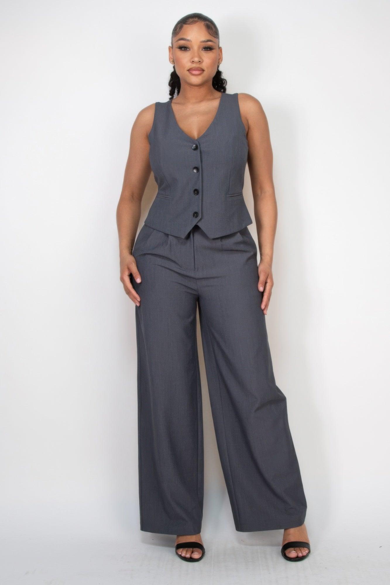 Pleated Double Waistband Pants | Mixtshop LLC