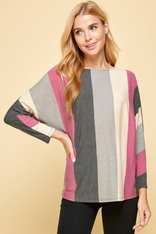 Striped Dolman Sleeves Top | Mixtshop LLC
