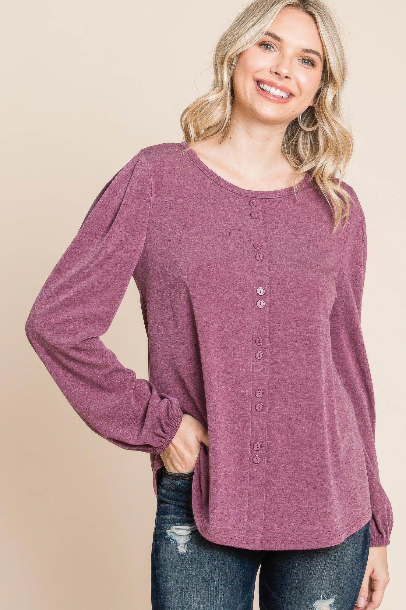 Solid Tr Spandex Long Sleeve Top | Mixtshop LLC