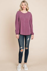 Solid Tr Spandex Long Sleeve Top | Mixtshop LLC