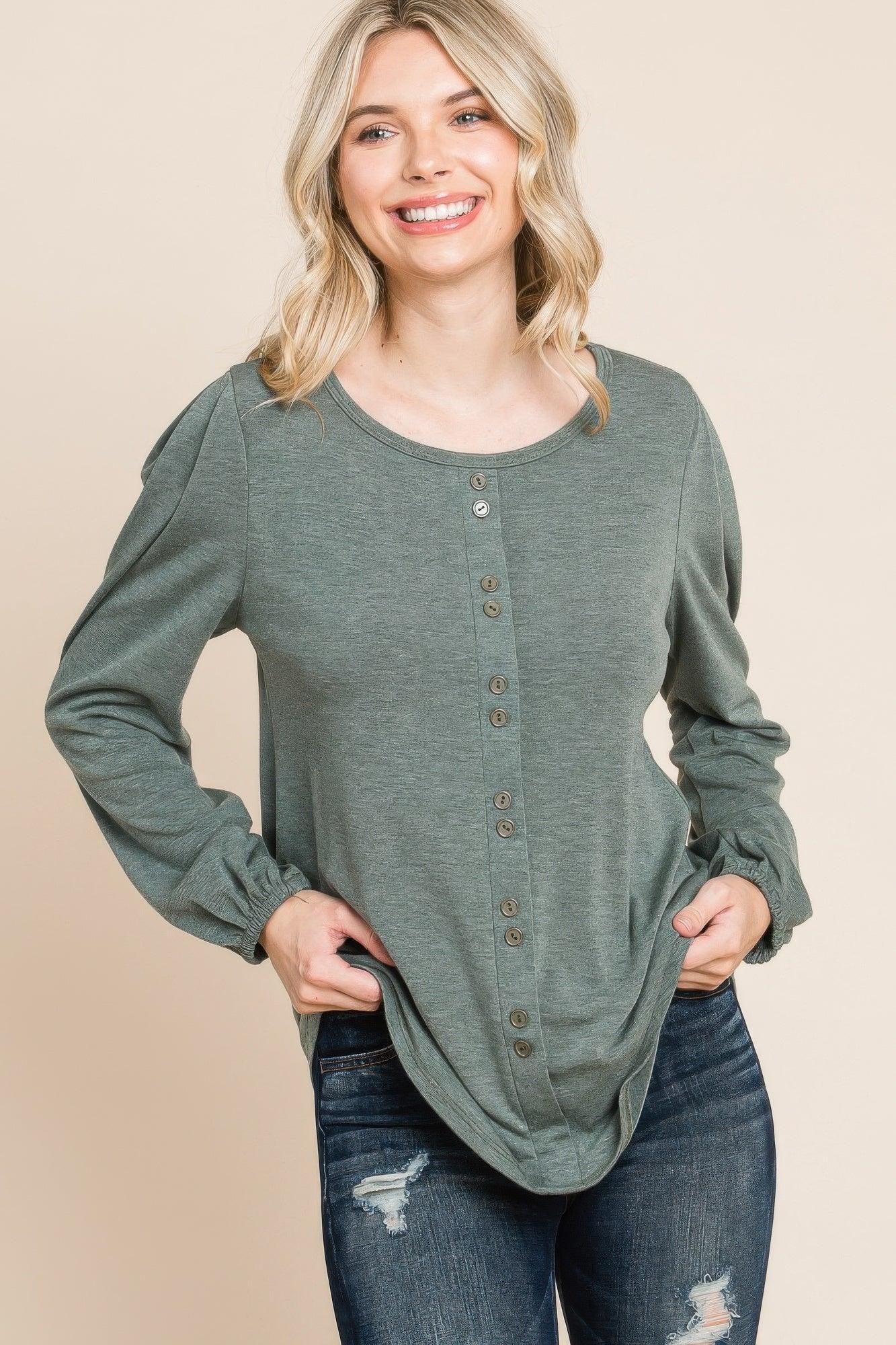 Solid Tr Spandex Long Sleeve Top | Mixtshop LLC