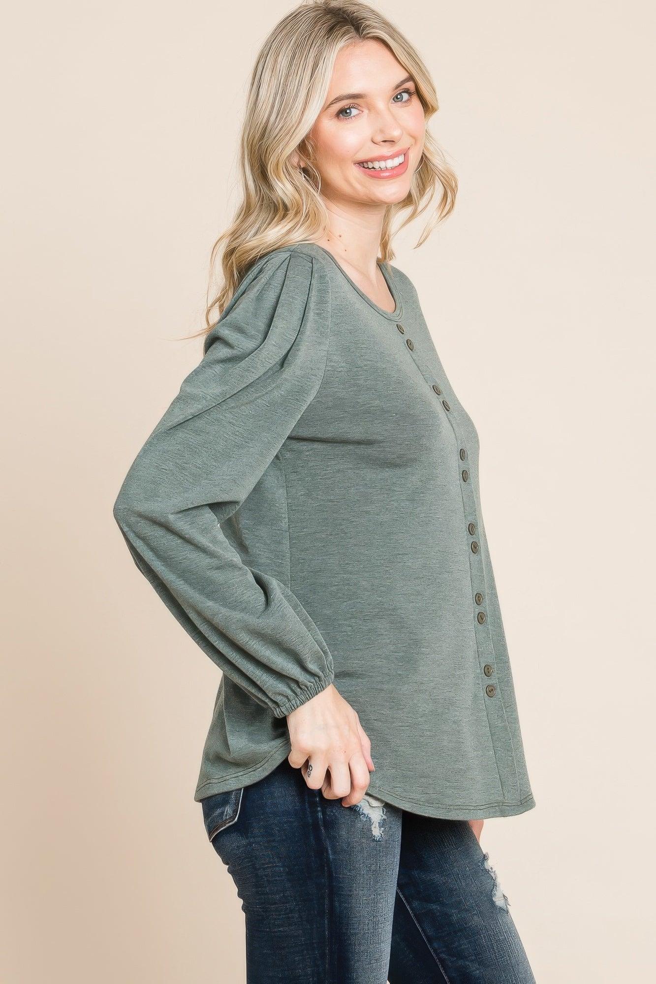 Solid Tr Spandex Long Sleeve Top | Mixtshop LLC