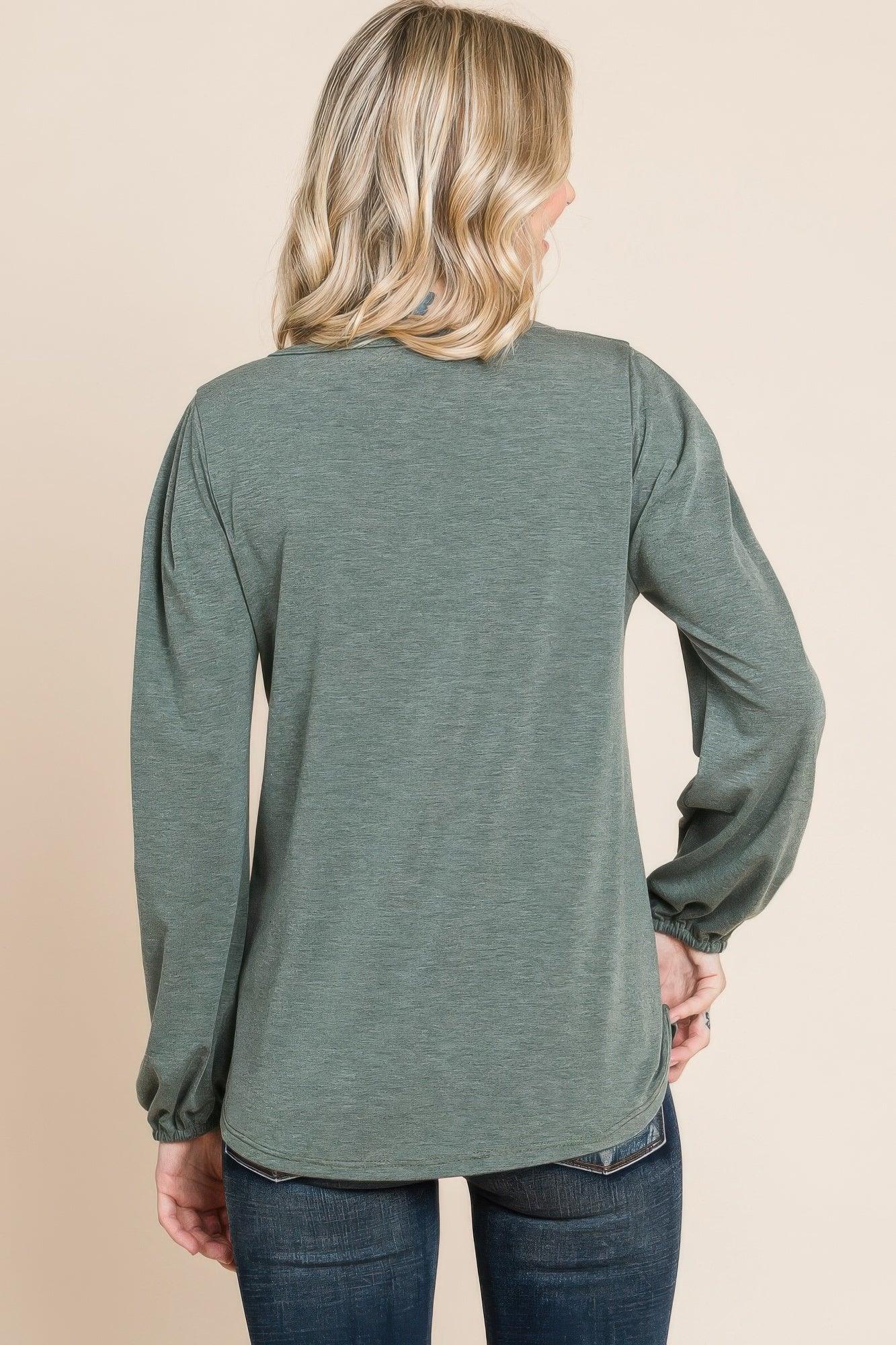 Solid Tr Spandex Long Sleeve Top | Mixtshop LLC