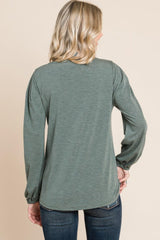 Solid Tr Spandex Long Sleeve Top | Mixtshop LLC