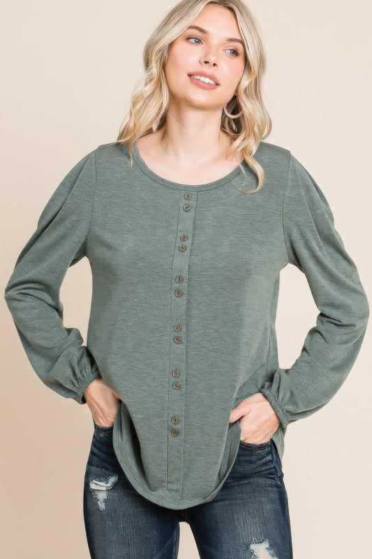 Solid Tr Spandex Long Sleeve Top | Mixtshop LLC